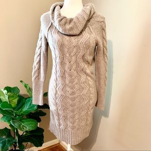 NWT Loft tan XS sweater dress wool rabbit hair blend